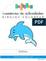 COL0014 Delfines Colorear Edufichas