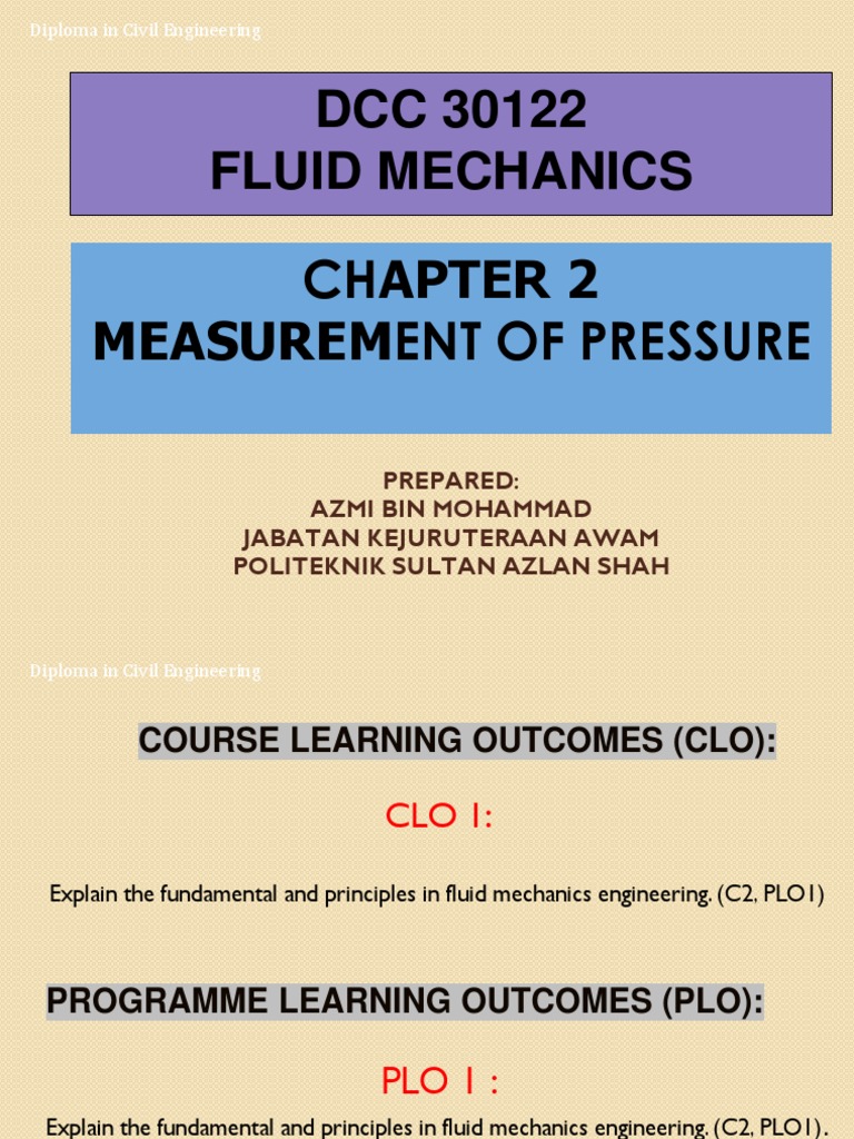 Measurement of Fluid Pressure Principles | PDF | Technology & Engineering