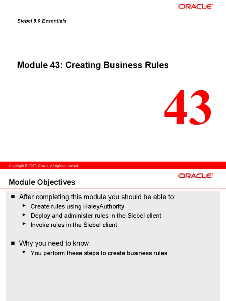Siebel Business Rules Creation Guide | PDF | Educational Psychology ...