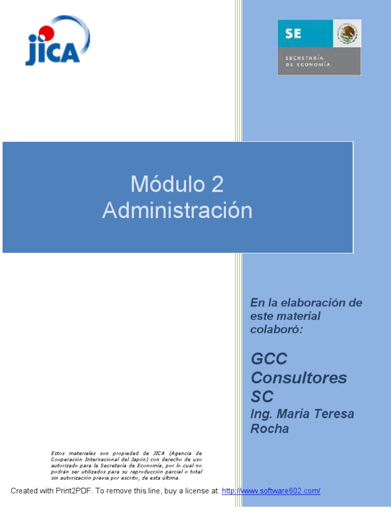 Modulo 2 Administración Pdf Planificación Pequeñas Y Medianas