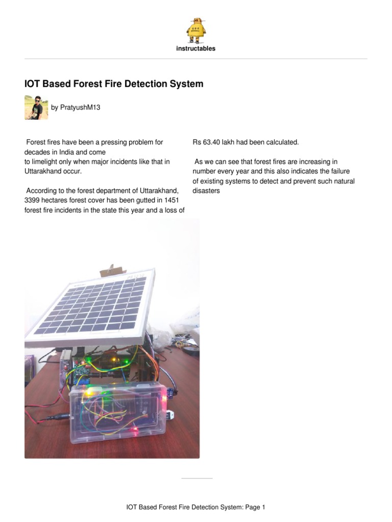 IoT Forest Fire Detection System | PDF | Internet Of Things | Sensor
