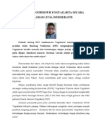 Penetapan Gubernur Yogyakarta Secara Aklamasi Juga Demokratis