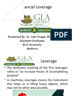 Financial Leverage: Presented By: Dr. Hari Prapan Sharma Assistant Professor GLA University Mathura