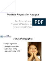 Multiple Regression Analysis: DR J Reeves Wesley Professor VIT Business School Reeveswesley.j@vit - Ac.in