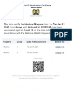 Andrew K vaccination certificate