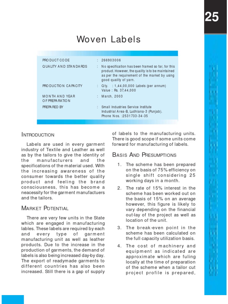 Woven Labels Manufacturing Guide | PDF