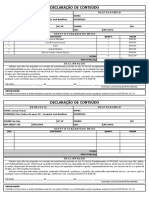 Declaração de conteúdo de encomenda