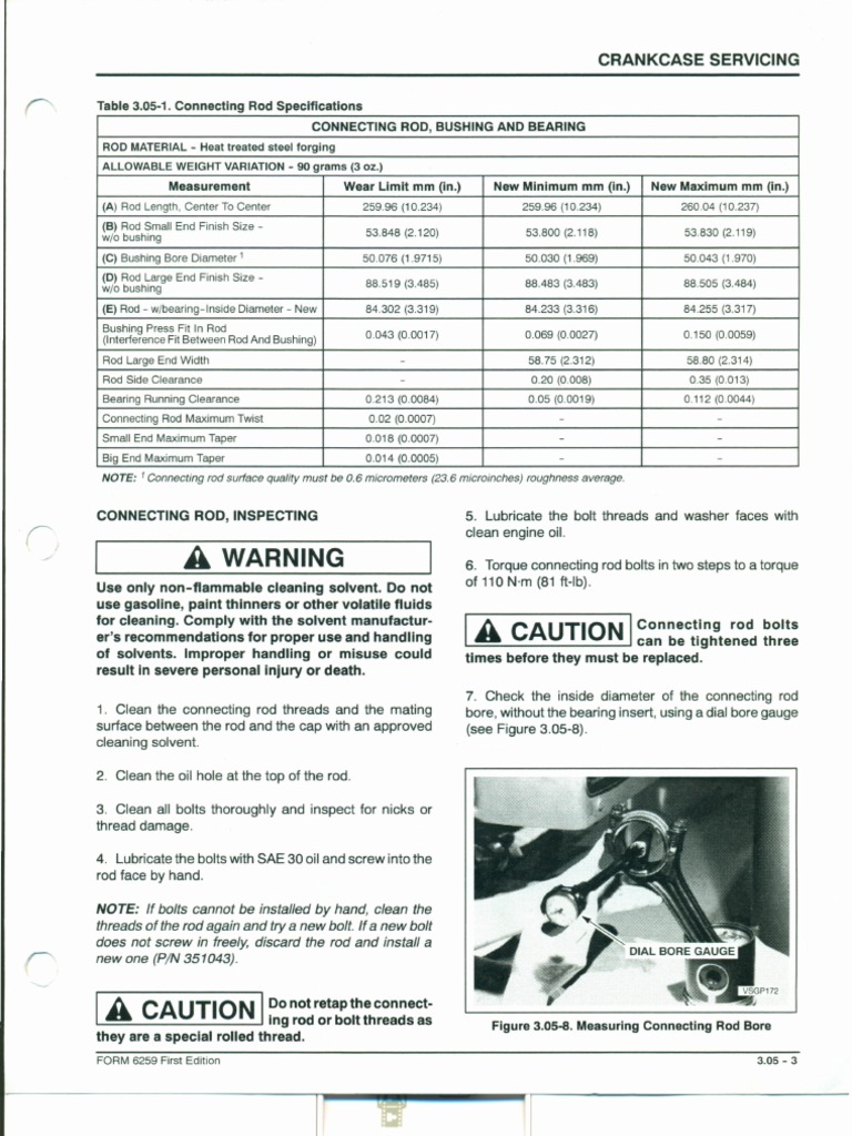 F11 Connecting Rod Inspection Procedure PDF Piston Motor Oil