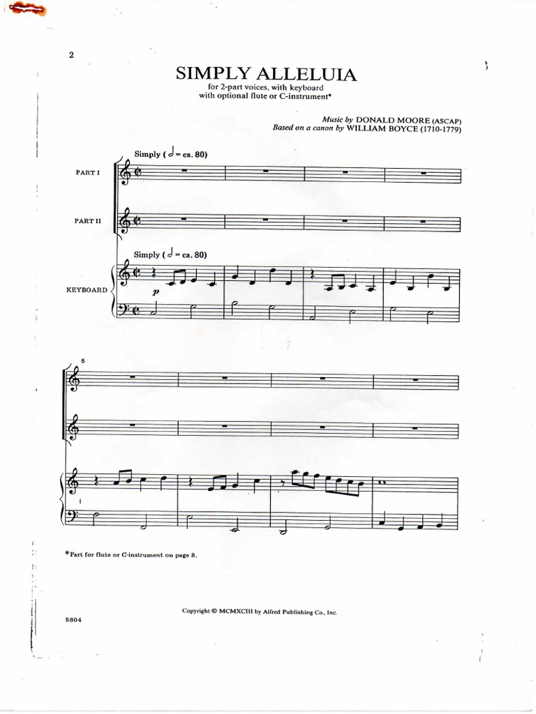 Simply Alleluia - Donald Moore e William Boyce | PDF