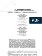 Birdi Et Al (2008) Published Personnel Psychology Management Practices