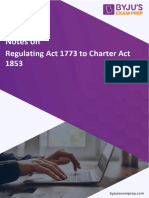 Constitutional Development Regulating Act 1773 To Charter Act 1853 56