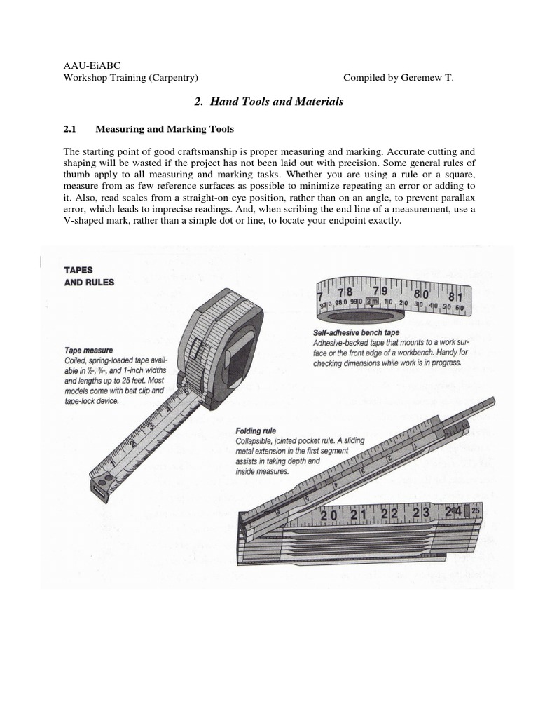 Carpentry Tools and Materials | PDF | Screw | Tools