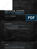 Operating Systems: I/O & File Management