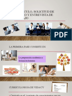 Entrevista de trabajo, Currículo y Solicitud de empleo