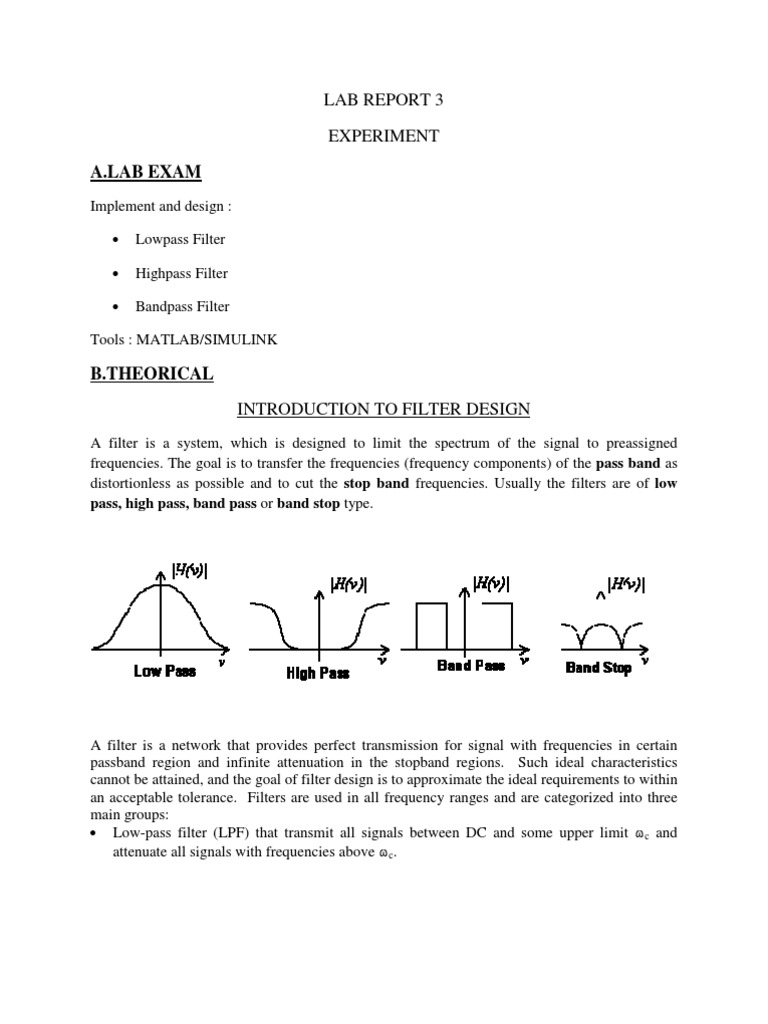 Lab Report 3 PDF Electronic Filter Low Pass Filter