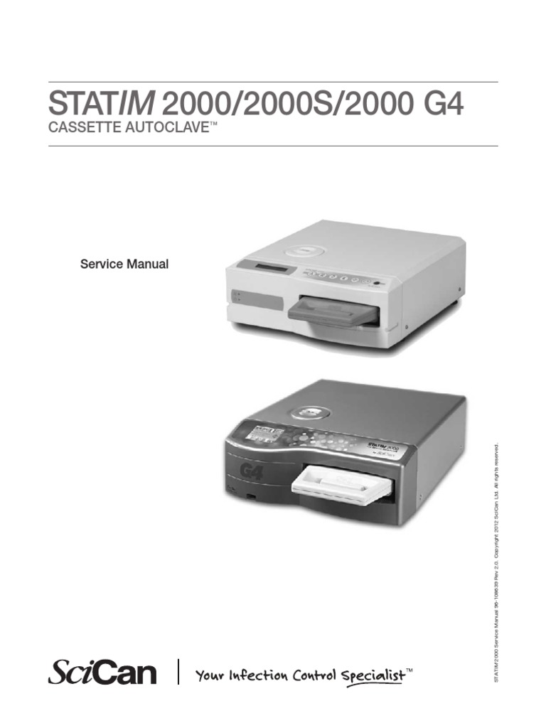 SciCan Statim 2000 S, G4 Autoclave Service Manual PDF Printed
