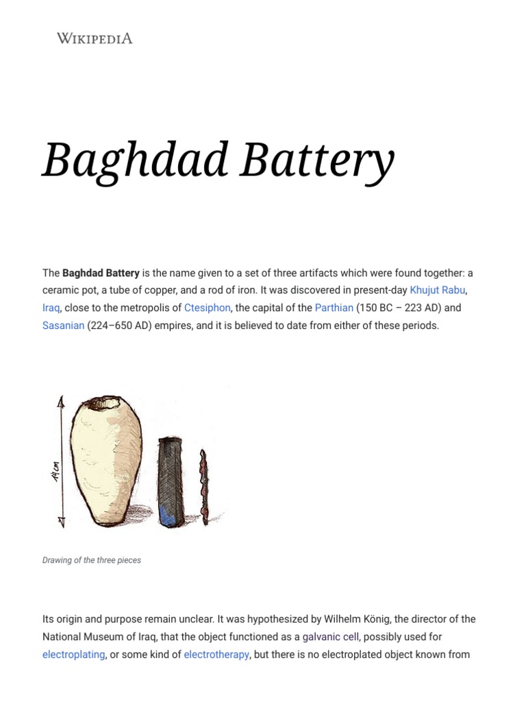 Baghdad Battery How To PDF Electrical Engineering Chemistry