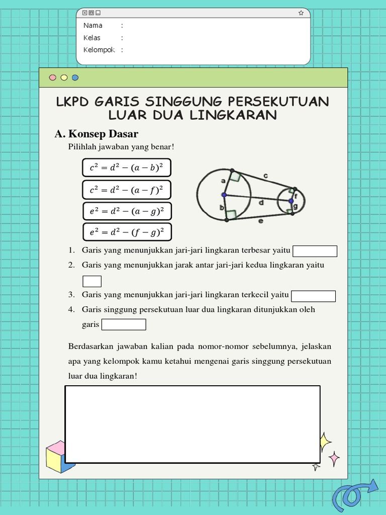 LKPD Garis Singgung Persekutuan Luar Dua Lingkaran | PDF