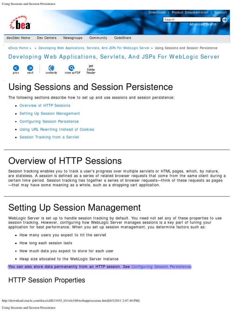 Using Sessions and Session Persistence | PDF | Http Cookie | Java Servlet