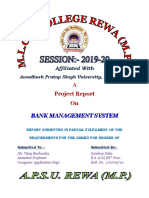 Project Report On: Bank Management System