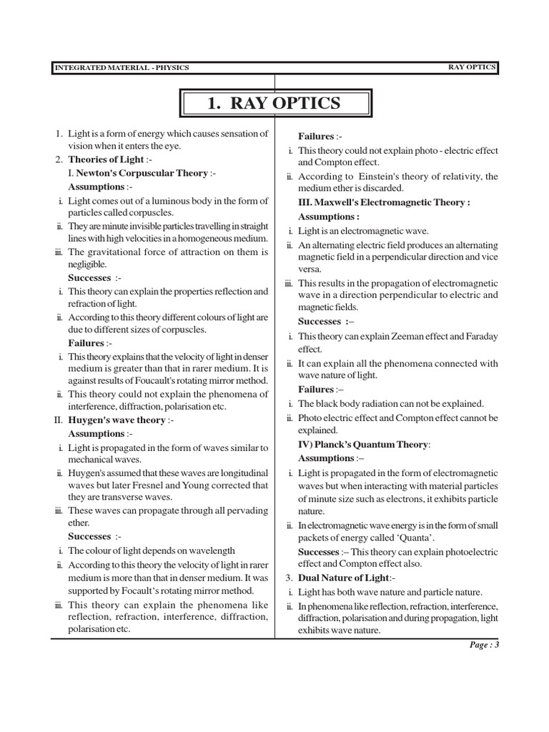 Understanding Ray Optics Principles | PDF | Refraction | Light