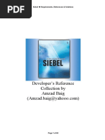 Developer's Reference Collection by Amzad Baig: Siebel Requirements, References & Solutions