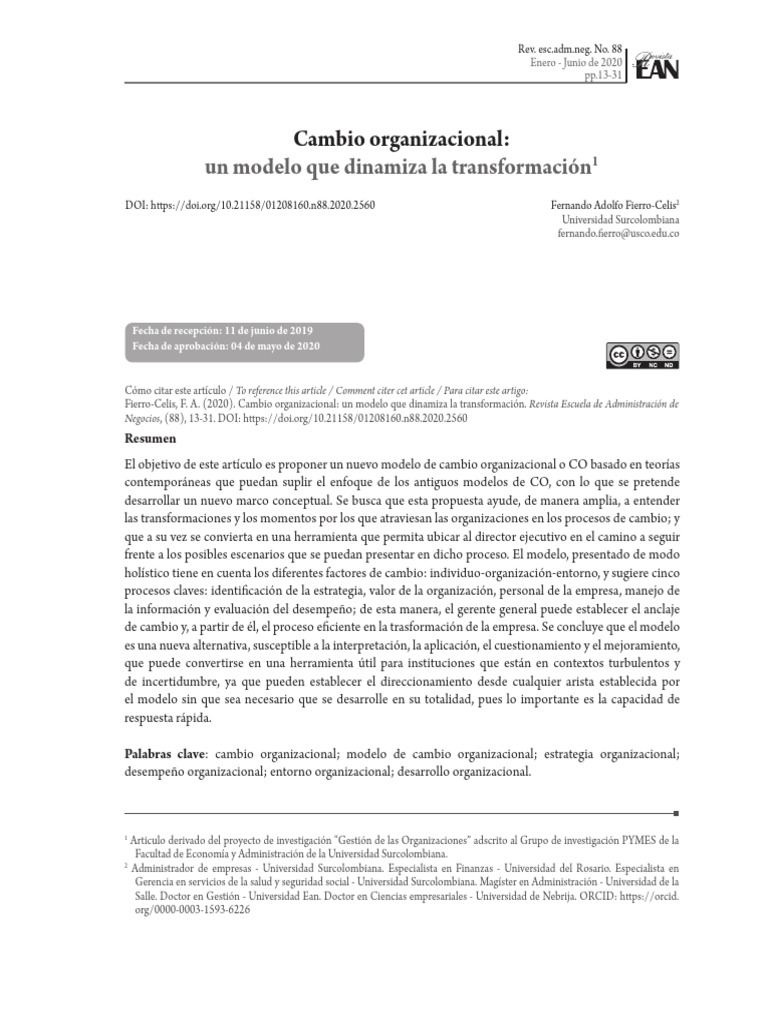 Modelo de Cambio Organizacional Efectivo | PDF | Business | Gestión de ...