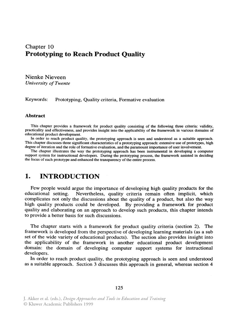 Prototyping To Reach Product Quality: University of Twente | PDF ...