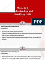Week 003 Understanding and Classifying Costs