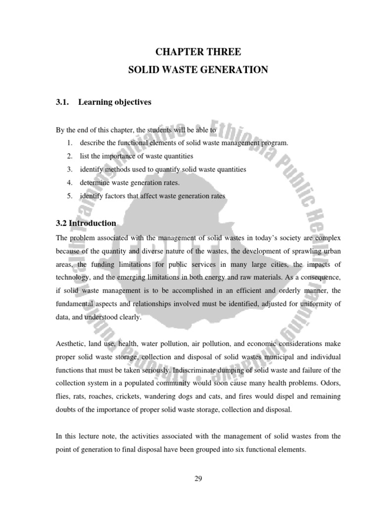 Lecture Notes - Solid Waste Management Ethiopia 2 - by Takele Tadesse ...