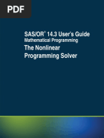 Sas/Or 14.3 User's Guide: The Nonlinear Programming Solver