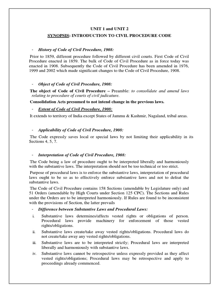 CPC Unit 1 & 2 PDF Lawsuit Jurisdiction