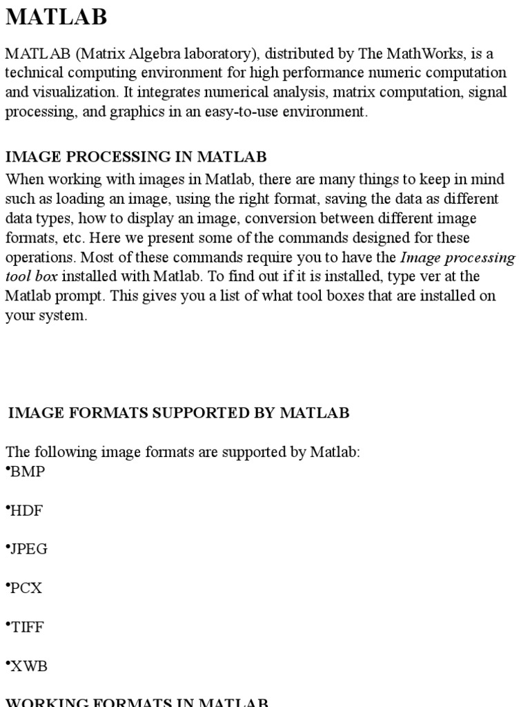 Image Processing in Matlab: Tool Box Installed With Matlab. To Find Out ...