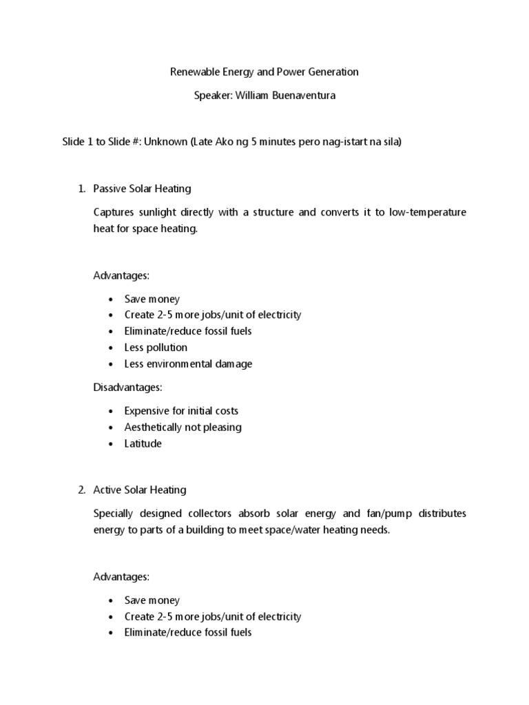 Renewable Energy and Power Generation | PDF | Renewable Energy ...