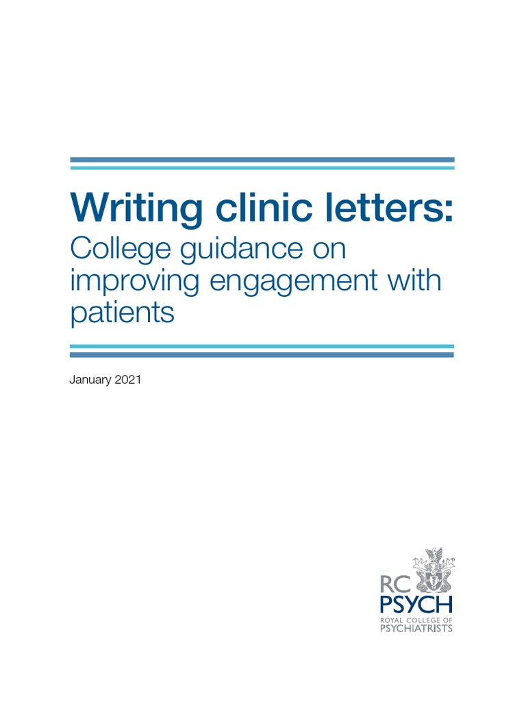 Clinic Letters Guidance For Psychiatrists PDF Dementia Psychiatry