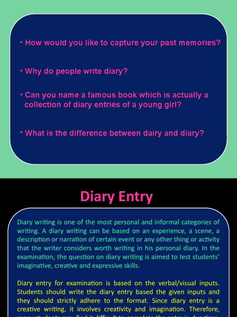 Diary Entry PDF Creativity Word