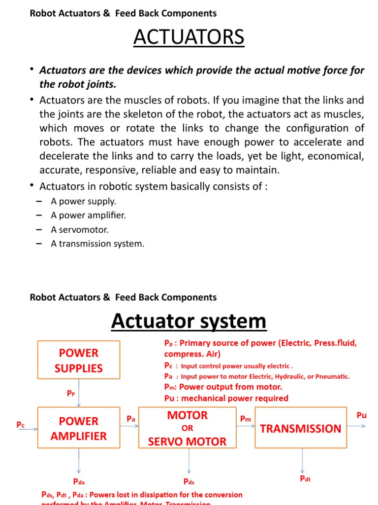 Robot Actuators & Feed Back Components | PDF | Electric Motor | Actuator