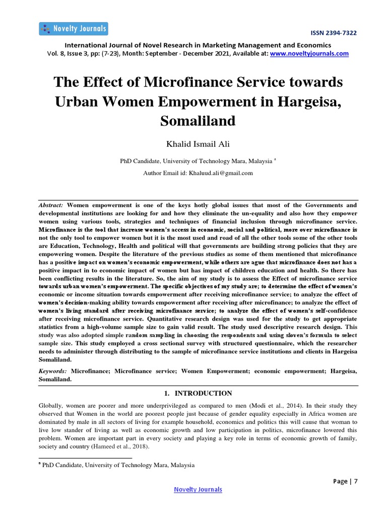 Microfinance Impact on Women's Empowerment | PDF | Microfinance | Poverty