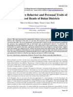 Administrative Behavior and Personal Traits of The School Heads of Bulan Districts