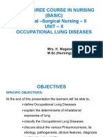B.SC Degree Course in Nursing (Basic) Medical - Surgical Nursing - II Unit - X Occupational Lung Diseases