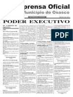 Imprensa Oficial do Município de Osasco traz leis sobre denominação de vias e convênio com clube de futebol