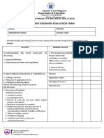 Individual Student Readiness Evaluation Form