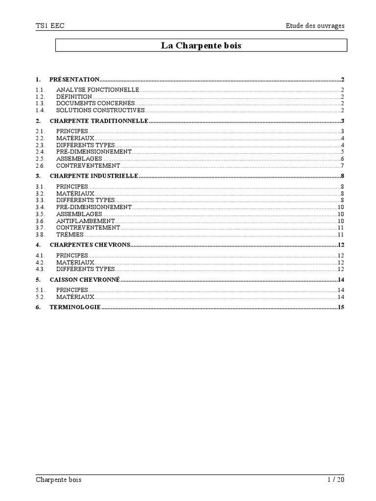 Charpente en bois : principes et types | PDF | Bois (matériau de ...