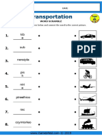 Transportation Worksheet Unscramble The Words