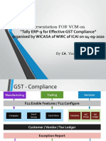 Presentation FOR VCM On "Tally ERP-9 For Effective GST Compliance"