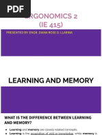 Ergonomics 2 (IE 415) : Presented By: Engr. Diana Rose D. Llarina