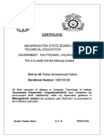 Certificate of Completion for Micro-Project Work