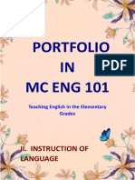 Portfolio IN MC Eng 101: Ii. Instruction of Language