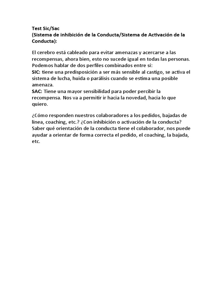 Test Sic Sac | PDF
