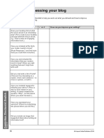 Assessing Your Blog: Worksheet